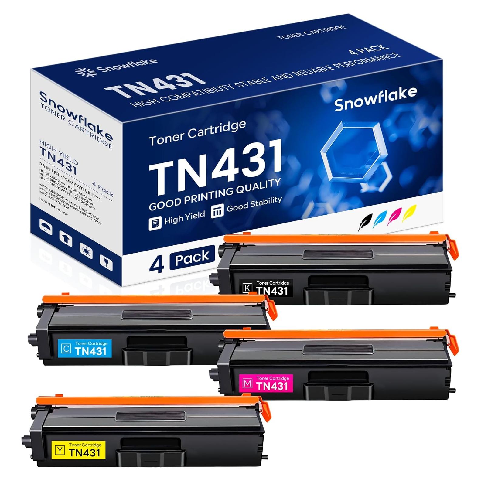 Cartucho de Tóner Snowflake TN431 Paquete de 4 Compatible