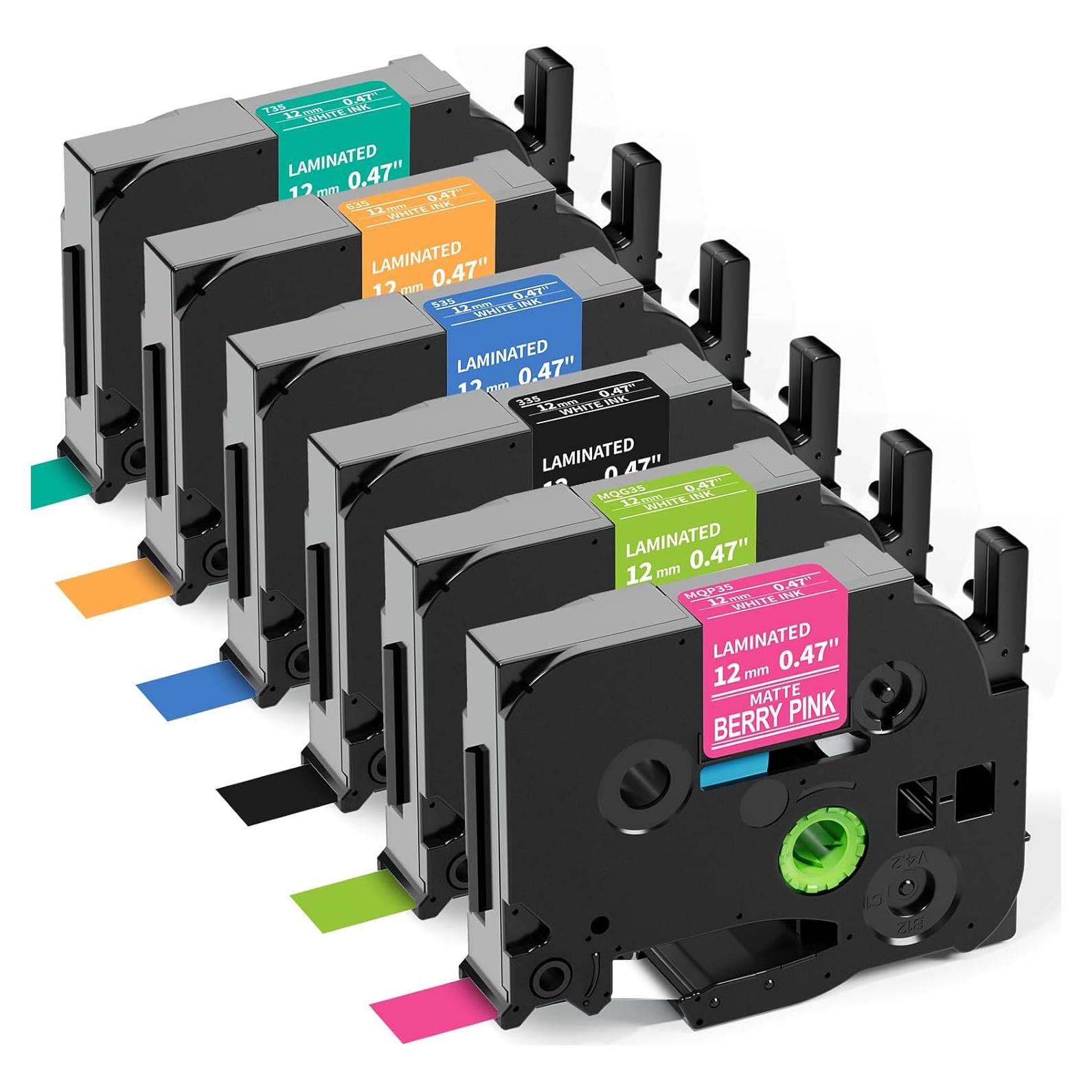 Cintas de Etiqueta Labelife 6-Pack 12mm para Brother P Touch