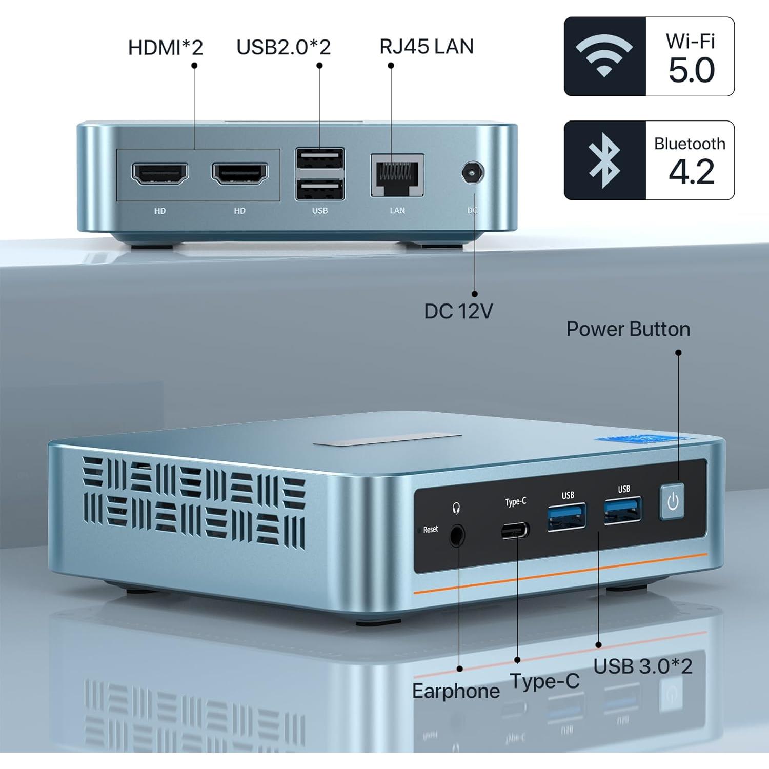 Mini PC Trycoo N95 16GB RAM 512GB SSD Triple 4K UHD