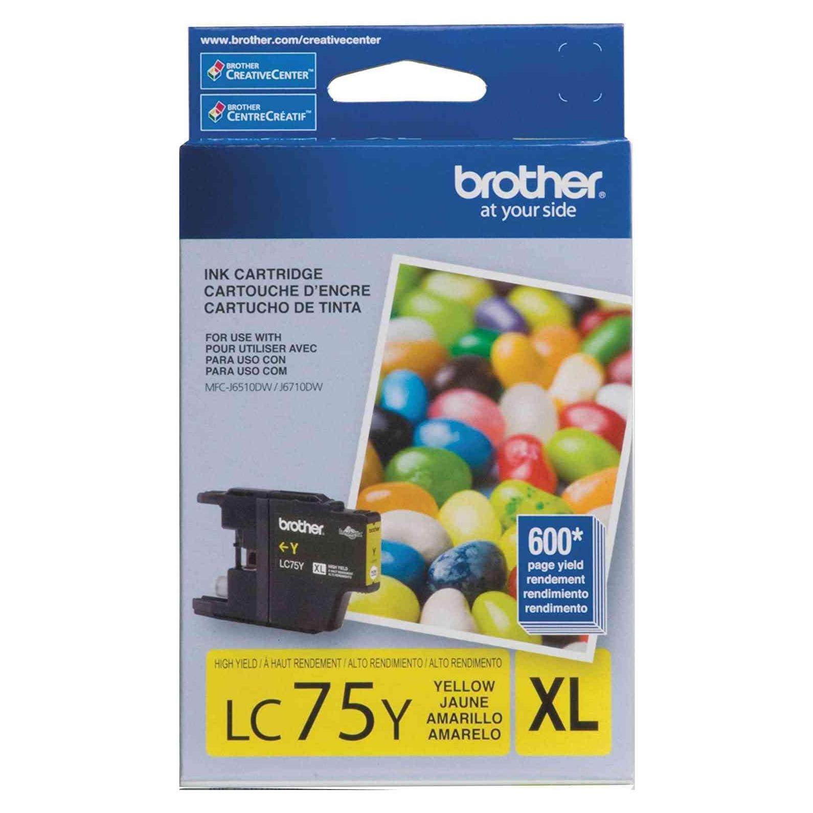 Tinta Amarilla Brother LC75Y Innobella Alto Rendimiento 600 Páginas