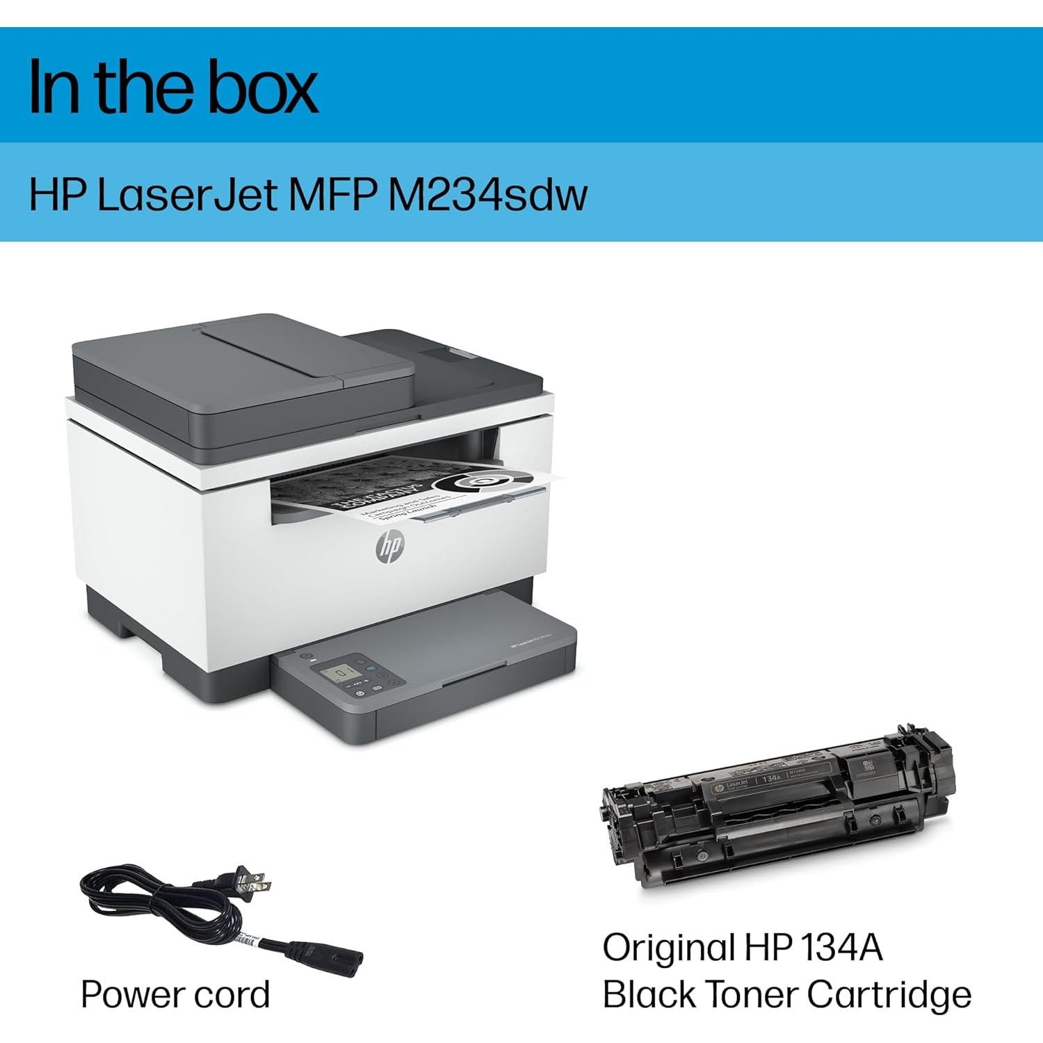 Laserjet MFP M234sdw Wireless Printer, Print, scan, Copy, Fast speeds, Easy Setup, Mobile Printing, Best-for-Small Teams