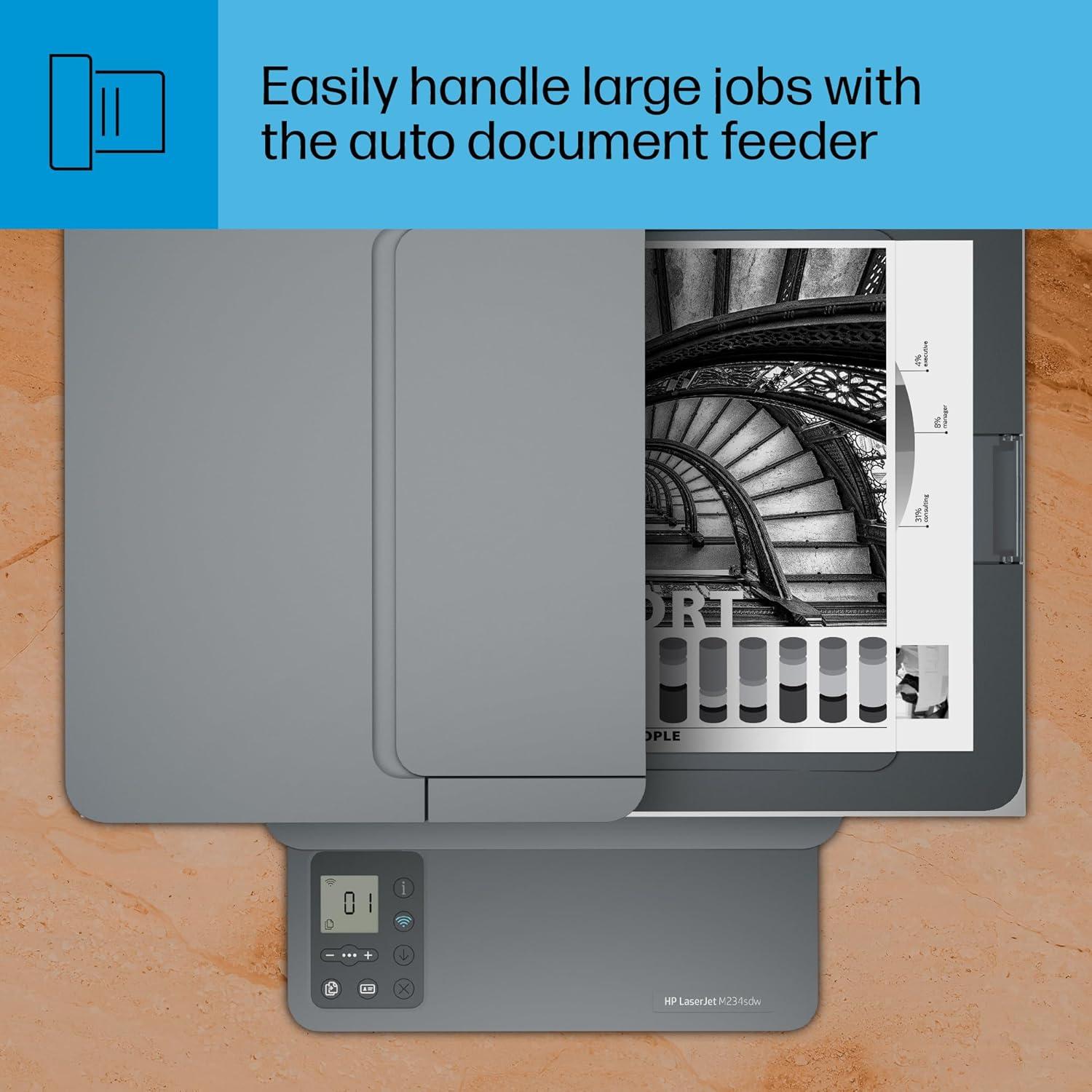 Laserjet MFP M234sdw Wireless Printer, Print, scan, Copy, Fast speeds, Easy Setup, Mobile Printing, Best-for-Small Teams