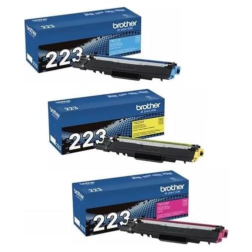 Conjunto de cartuchos de tóner Brother TN223C, TN223M, TN223Y - Cian, Magenta, Amarillo