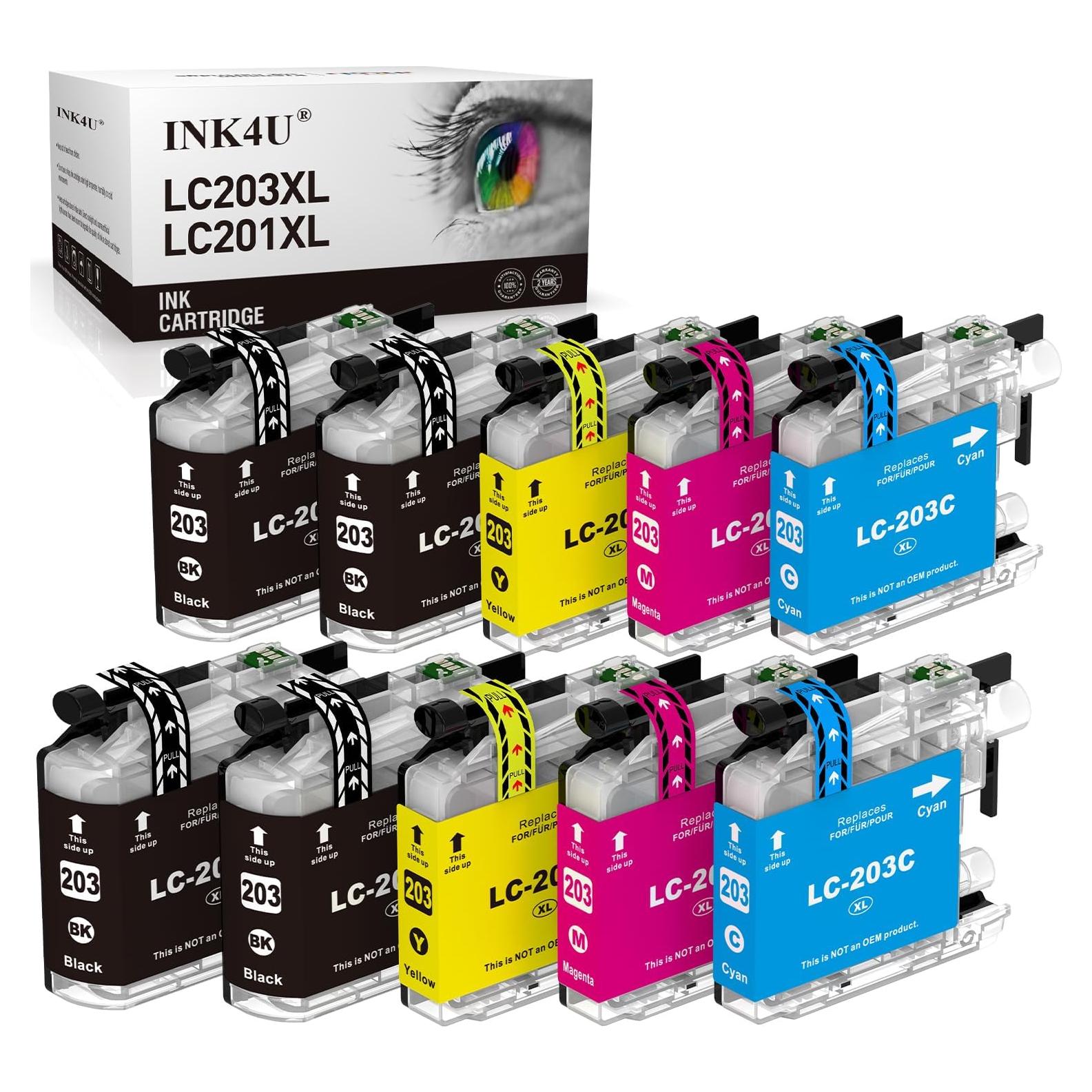 Cartuchos de tinta INK4U LC203XL LC201XL compatibles para Brother