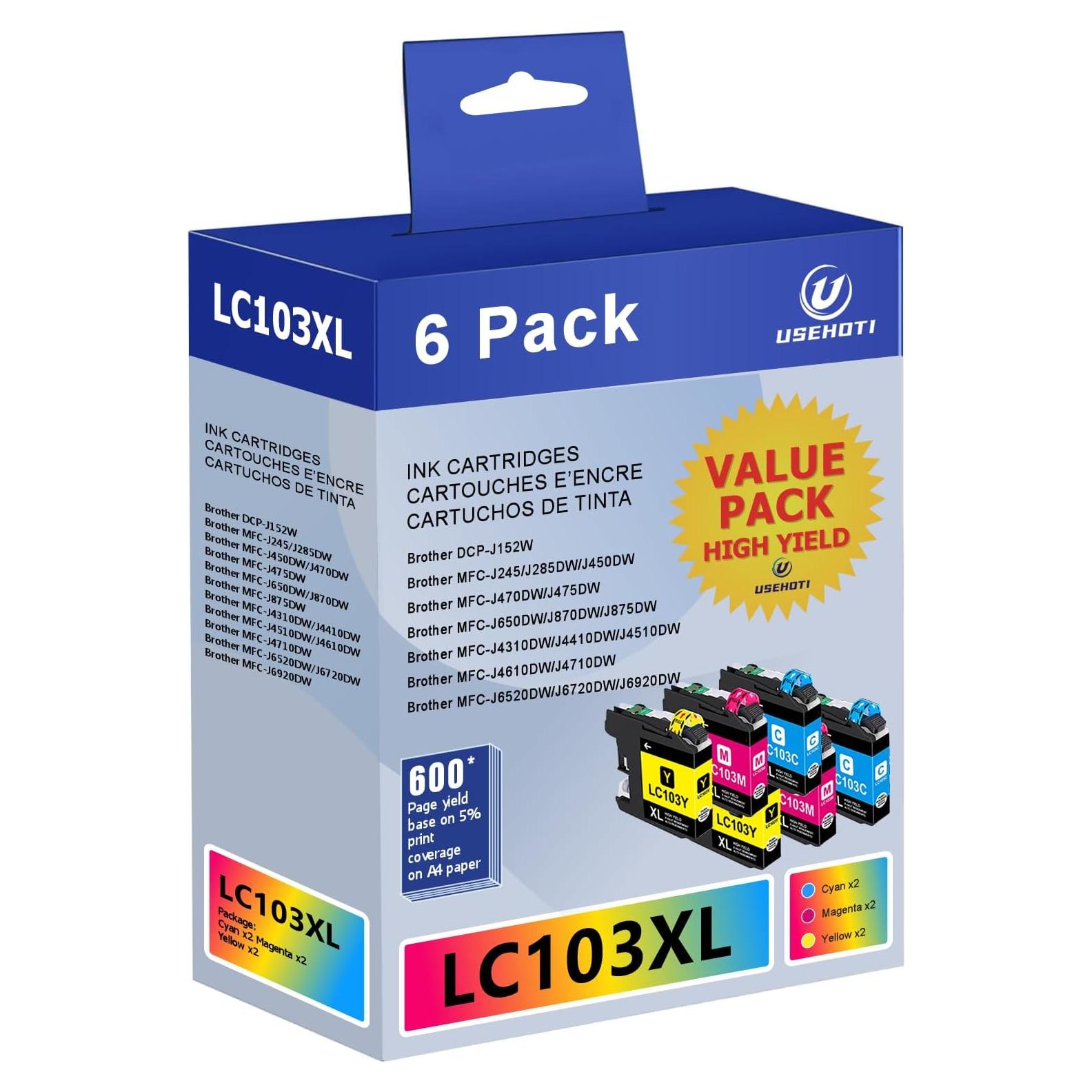 Cartuchos de tinta compatibles Brother LC103XL - 6 unidades