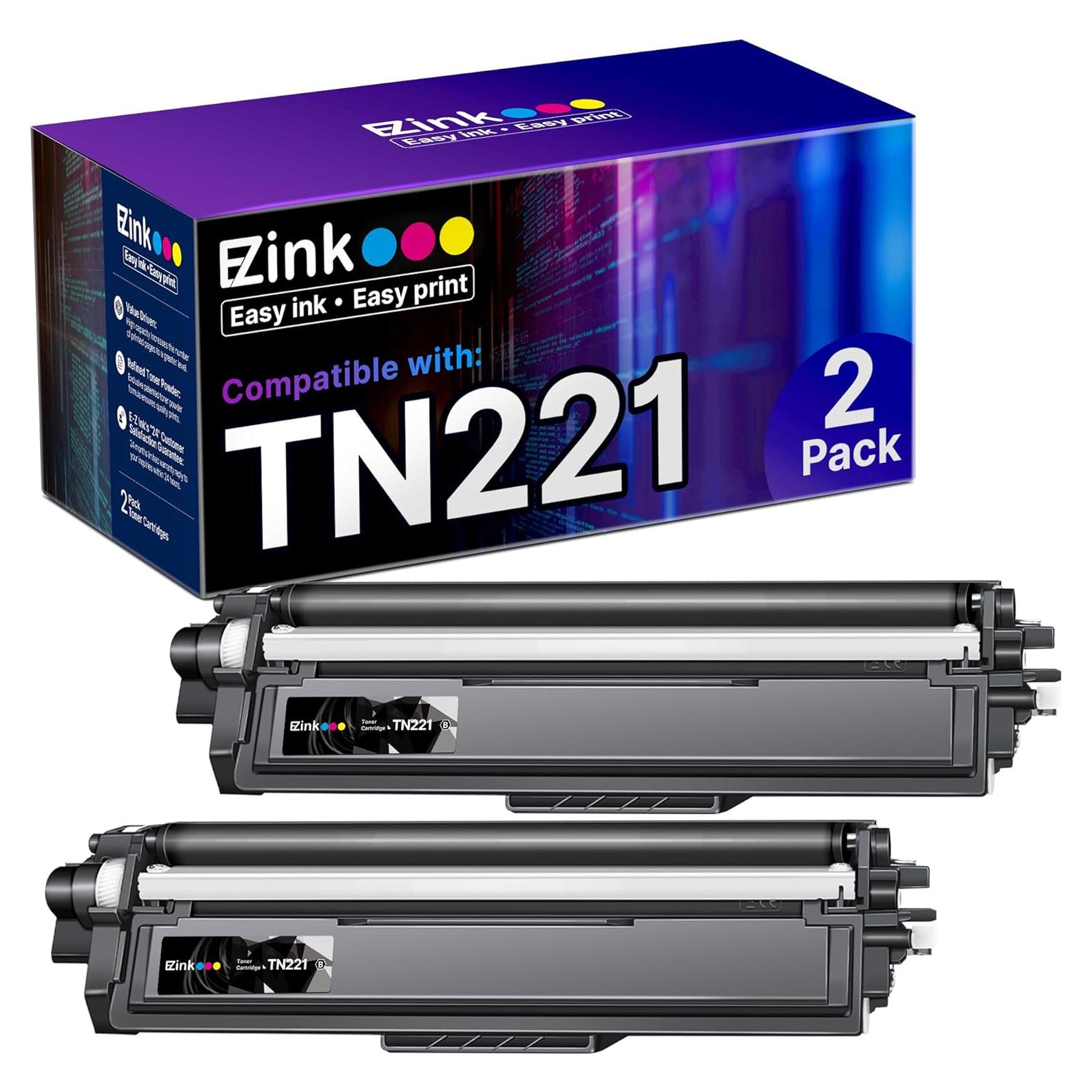 Cartucho de Tóner Negro E-Z Ink TN221 Compatible Brother (2 Unidades)