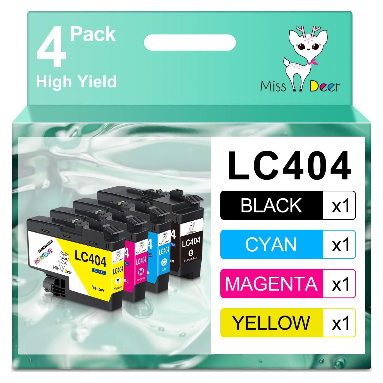 Cartuchos de tinta Miss Deer LC404 Compatible para Brother 404