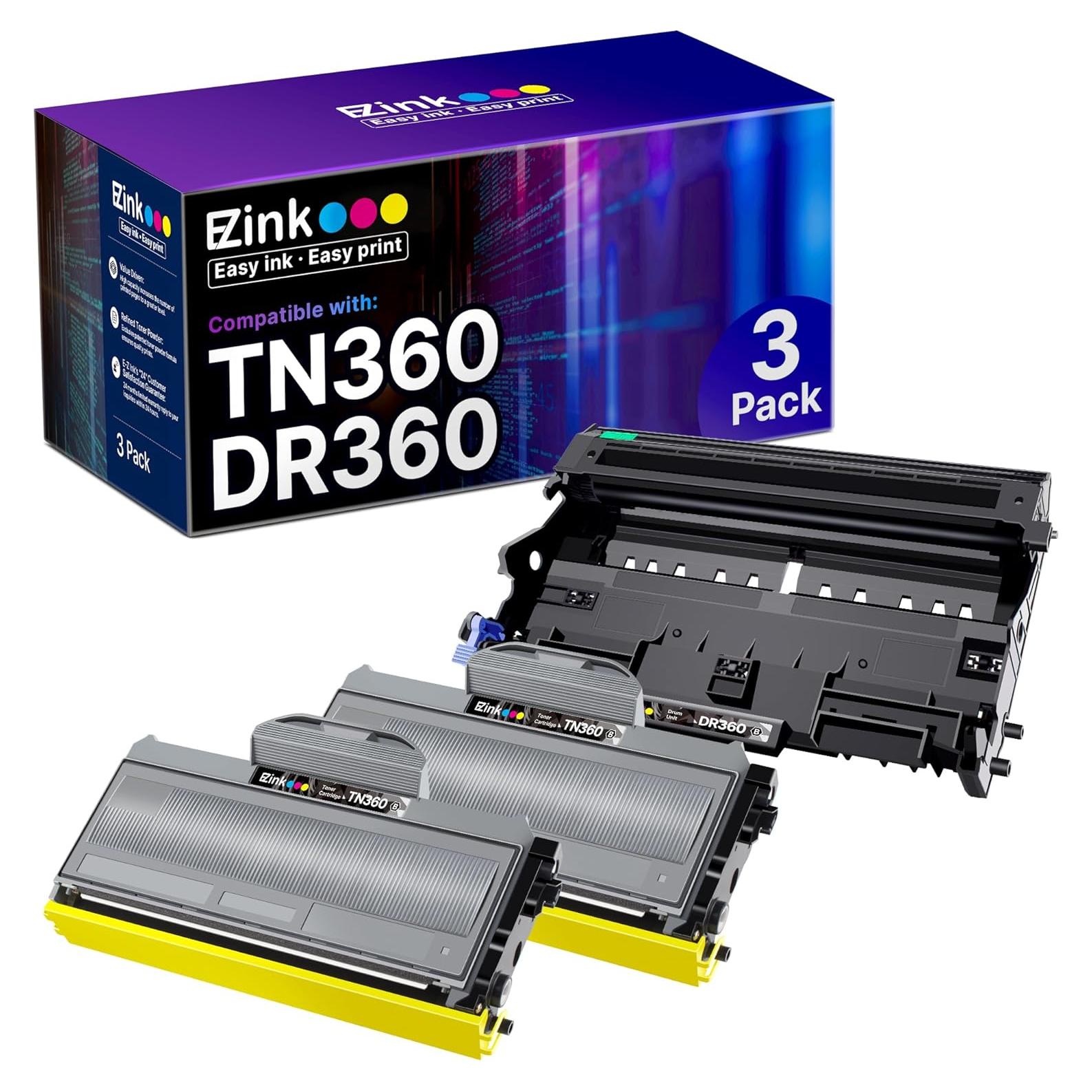 Cartucho de Tóner E-Z Ink TN360 y Tambor DR360 para Brother