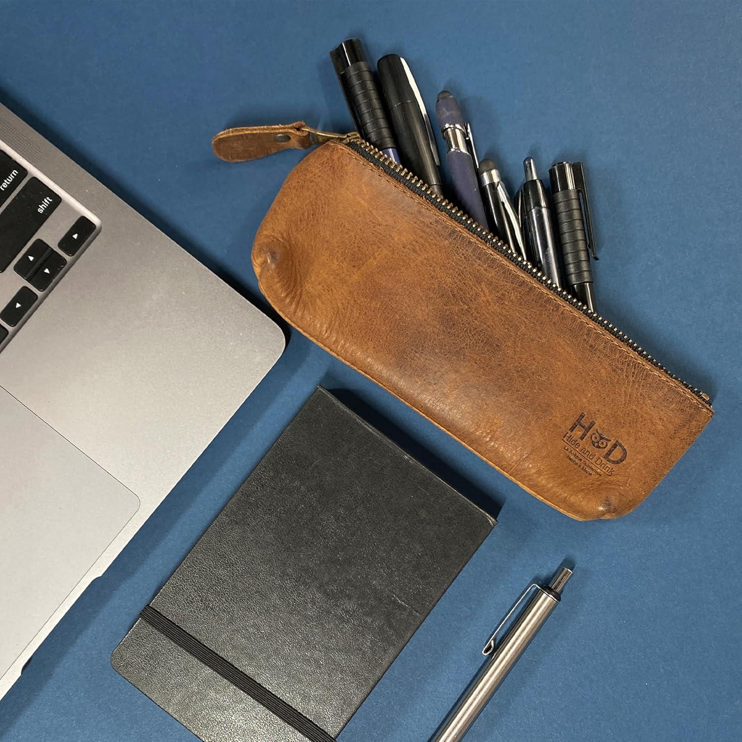 Estuche Rectangular para Lápices Hide & Drink 20x7.6cm Cuero