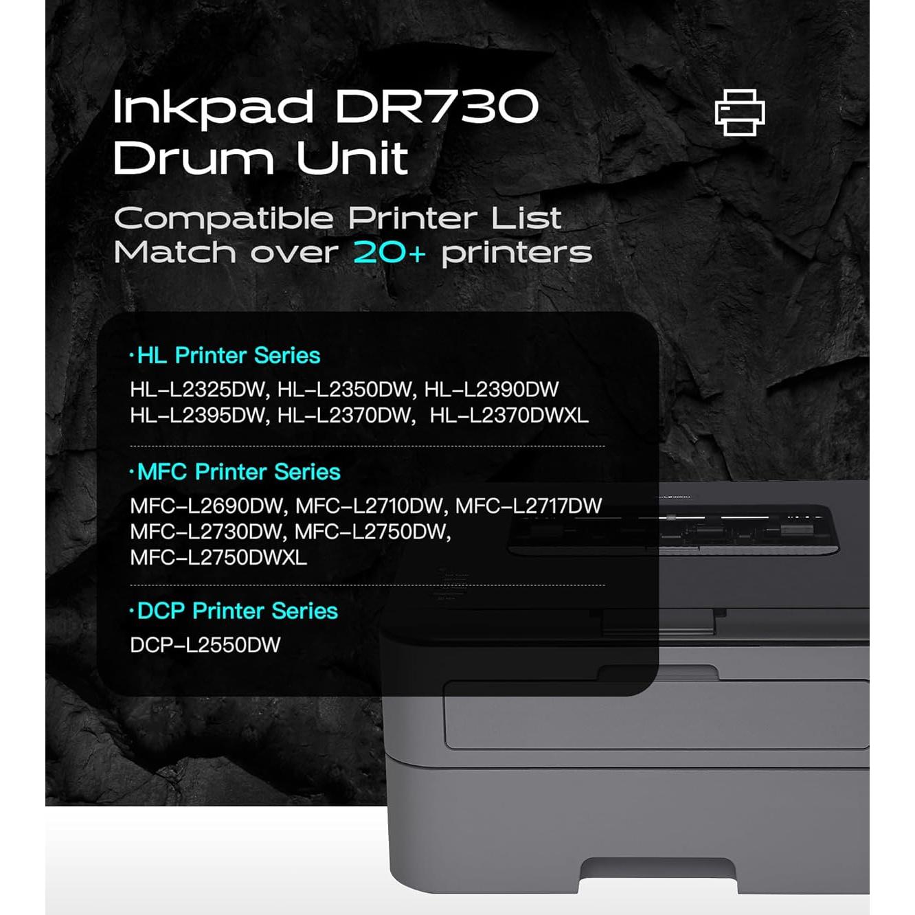 Unidad de tambor DR730 Brother - 2 piezas, 12000 páginas