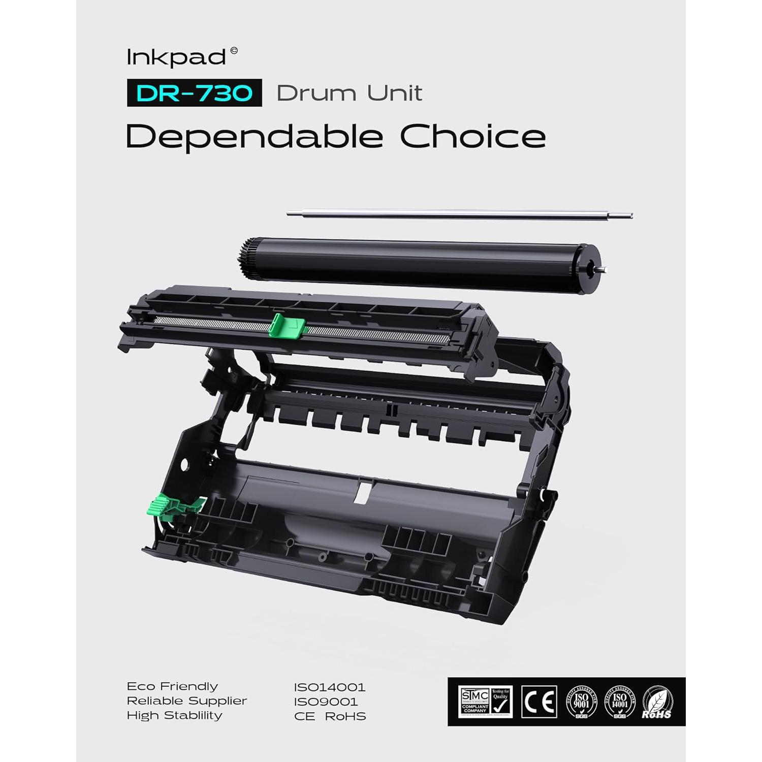 Unidad de tambor DR730 Brother - 2 piezas, 12000 páginas