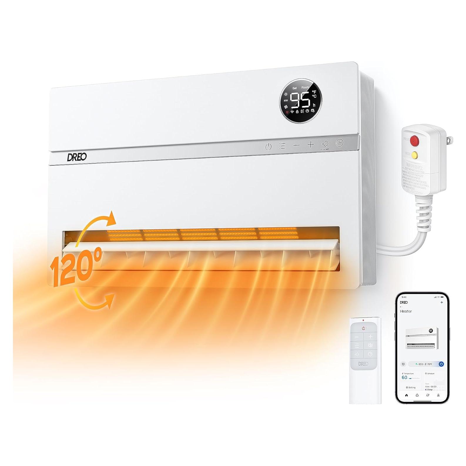 Calentador de Pared Dreo DR-HSH009AS 1500W con Oscilación 120°