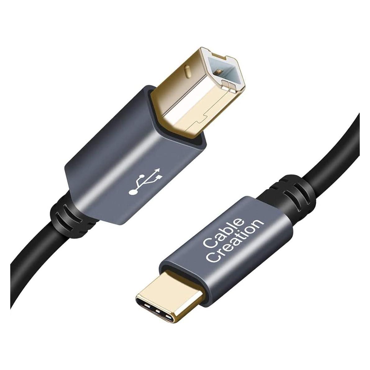 Cable de Impresora USB-C a USB-B 2.0 CableCreation 2 m