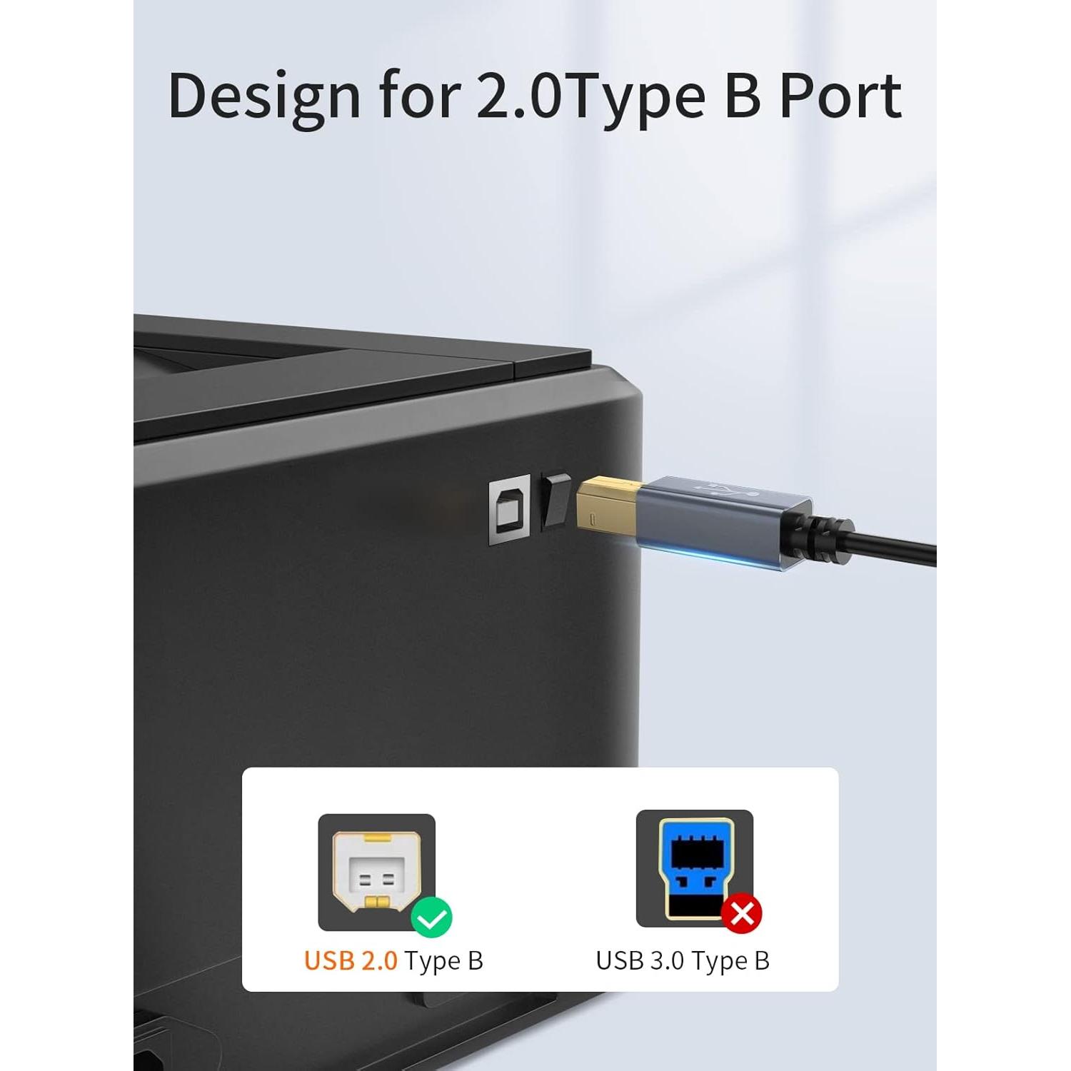 Cable de Impresora USB-C a USB-B 2.0 CableCreation 2 m