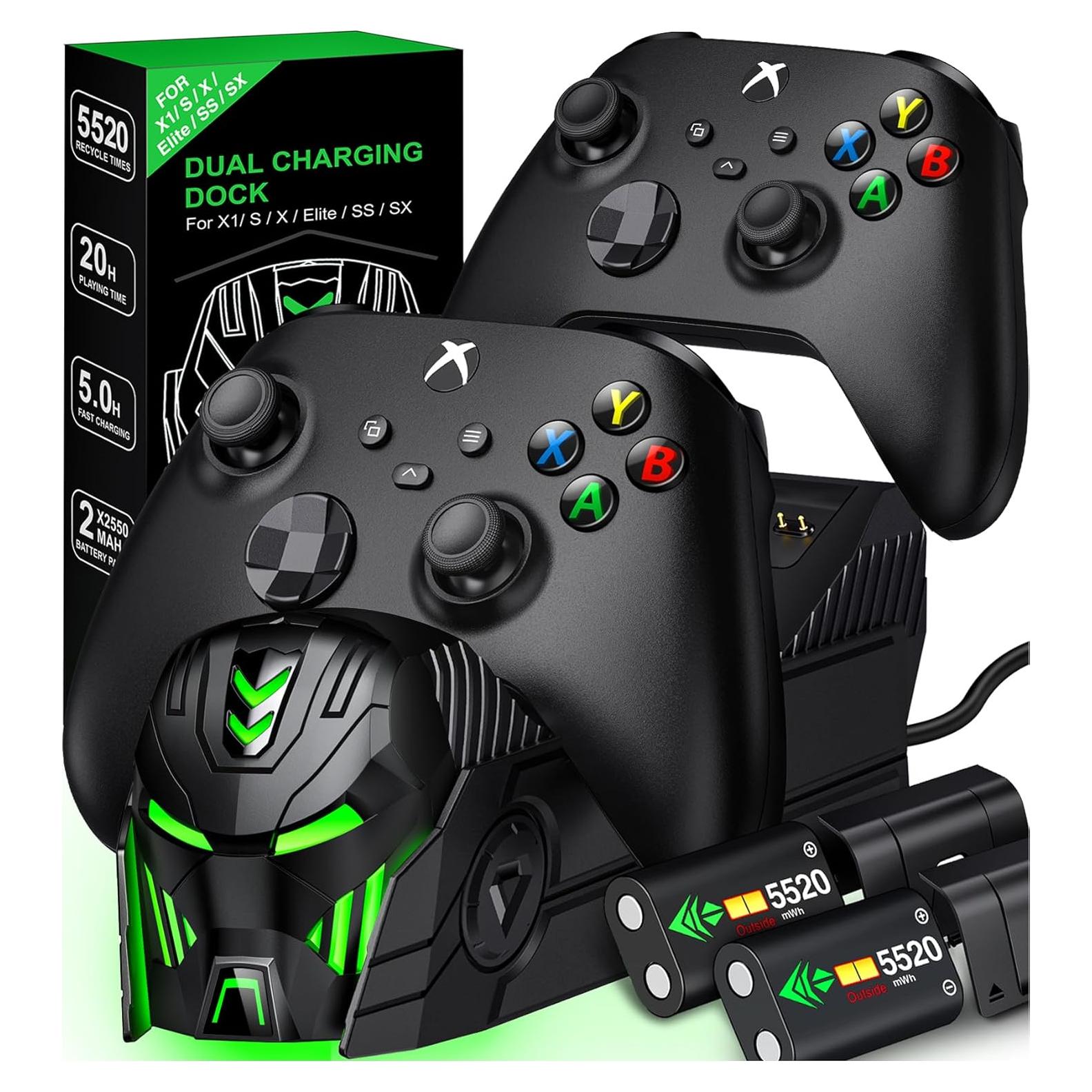 Estación de Carga para Controlador Xbox One Svetaecho 2 Baterías 5520mWh