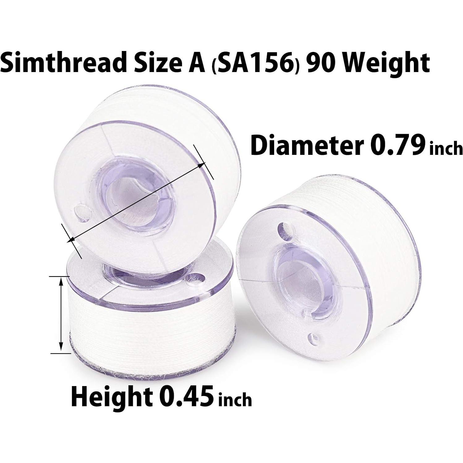 Hilo de Bobina Preenrollado Simthread 25pcs 90WT Blanco
