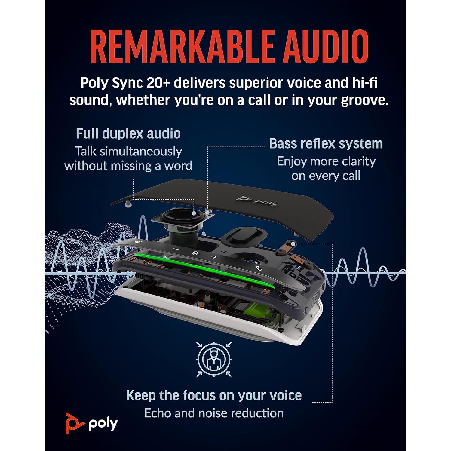 Altavoz Bluetooth Poly Sync 20+ USB-C - Reducción de Ruido