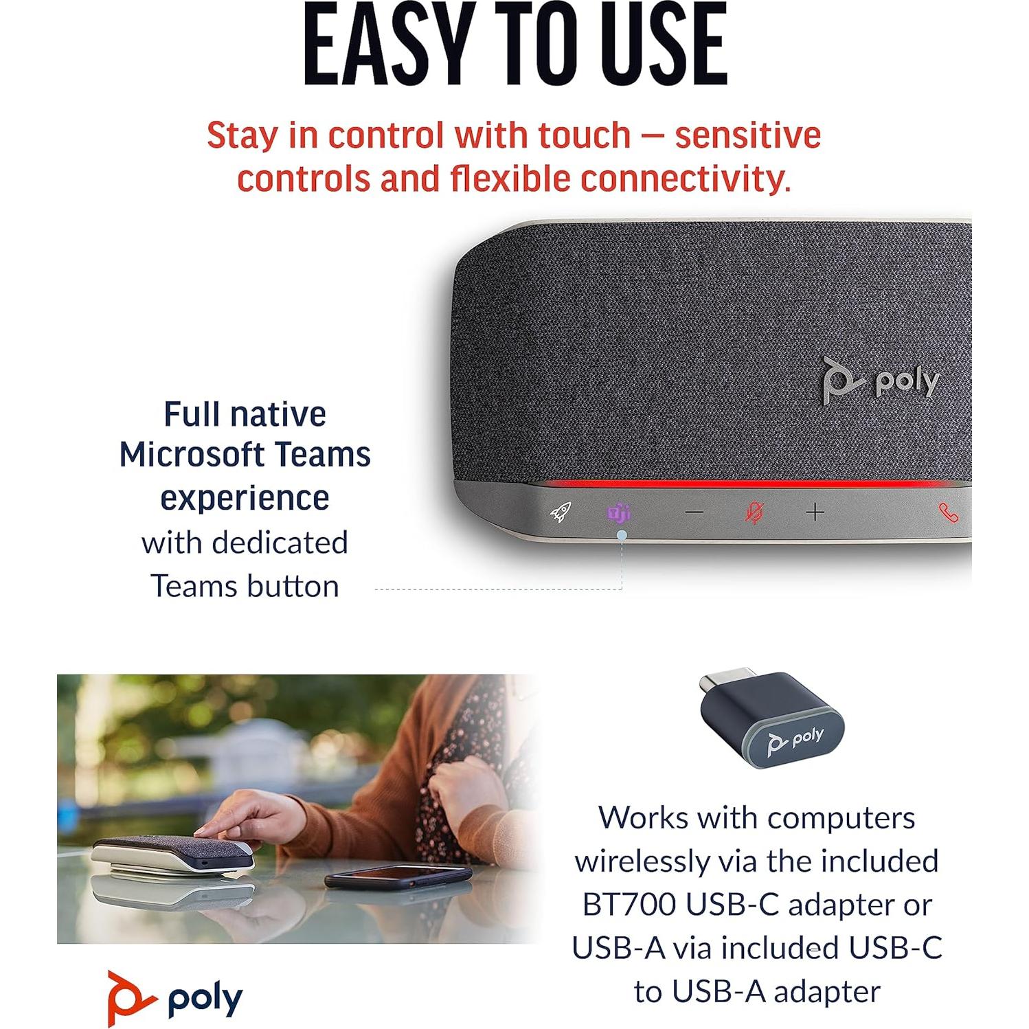 Altavoz Bluetooth Poly Sync 20+ USB-C - Reducción de Ruido