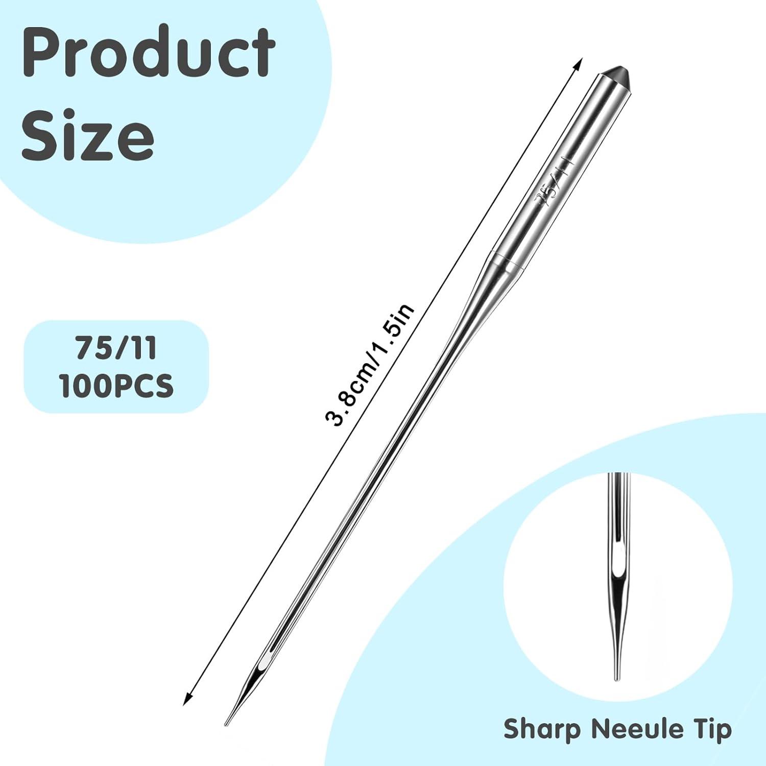 Agujas de máquina de coser universales Singer Brother 100 Pcs 75/11