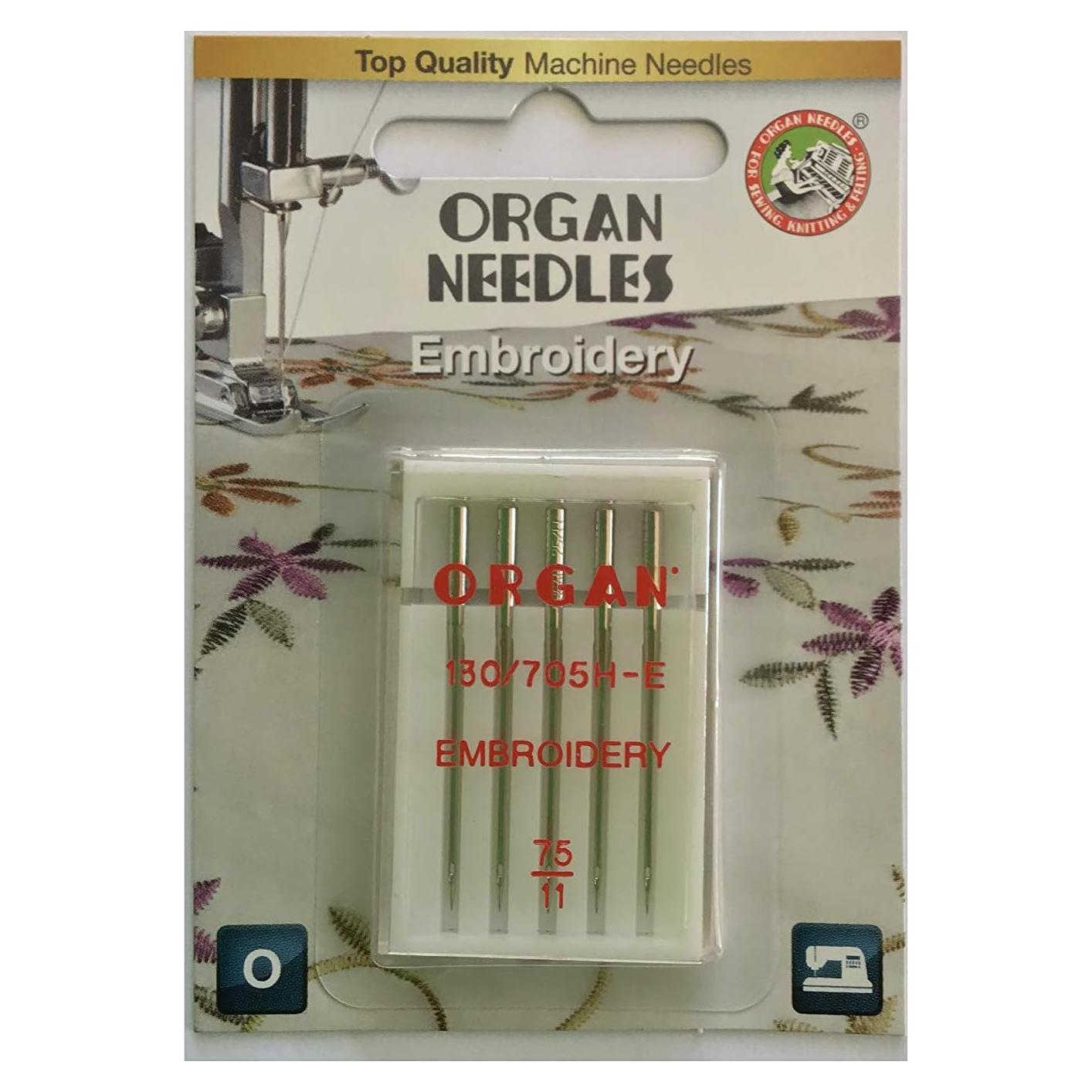 Agujas de Coser de Bordado Organ 75/11 - Juego de 5 Piezas