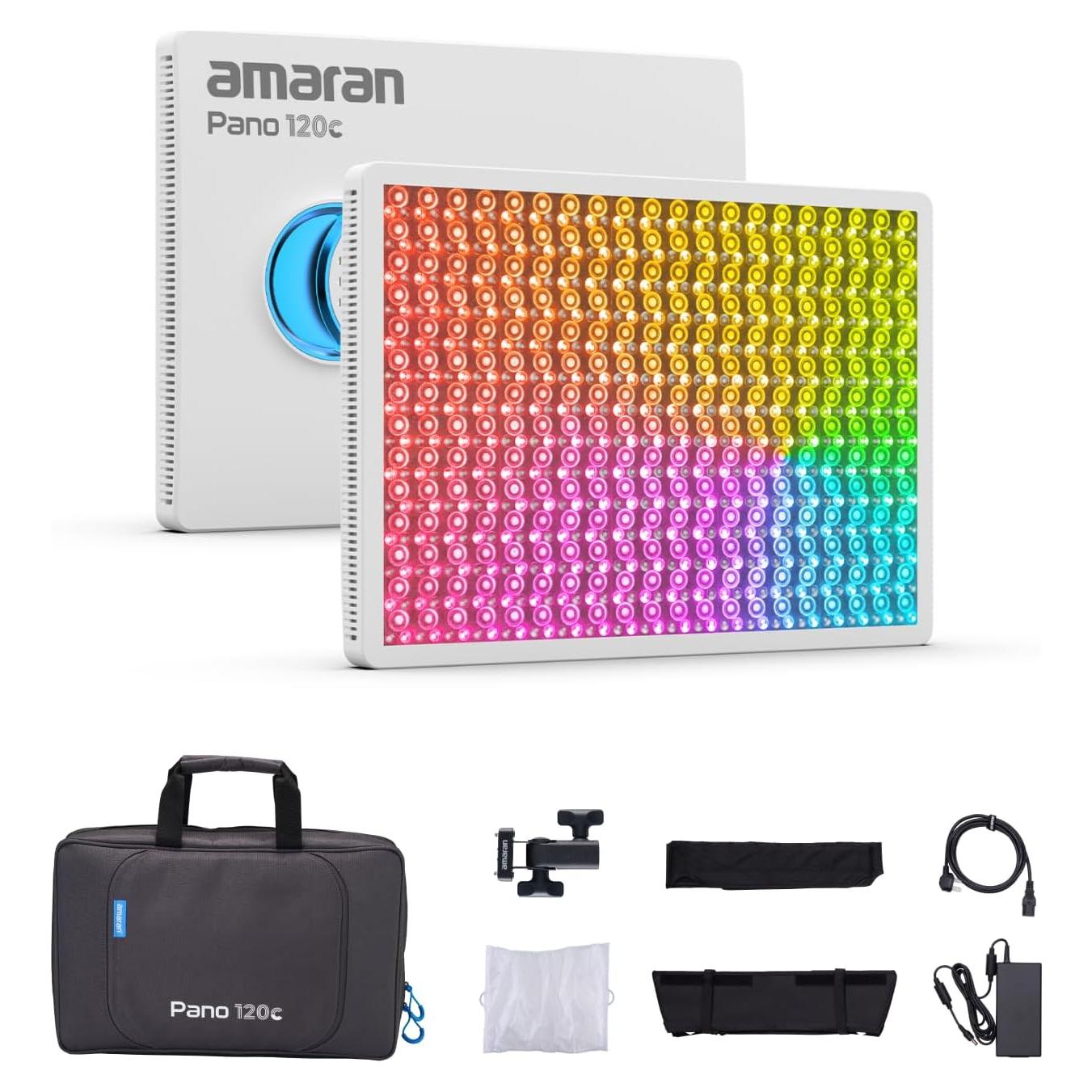 Kit de Luz LED Amaran Pano 120c RGB 120W Portátil con Softbox