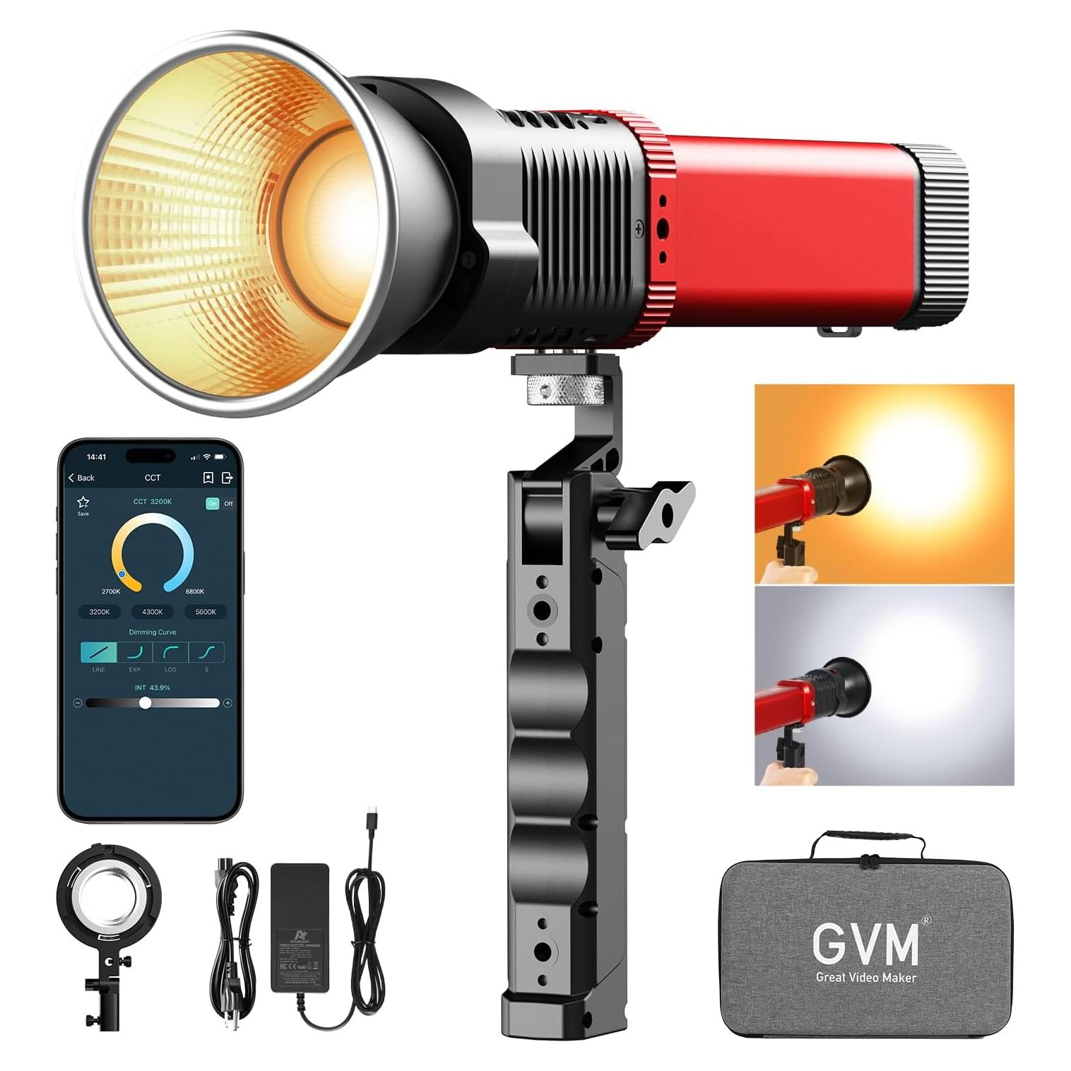 Luces de Estudio GVM PD60B con Adaptador y Control APP