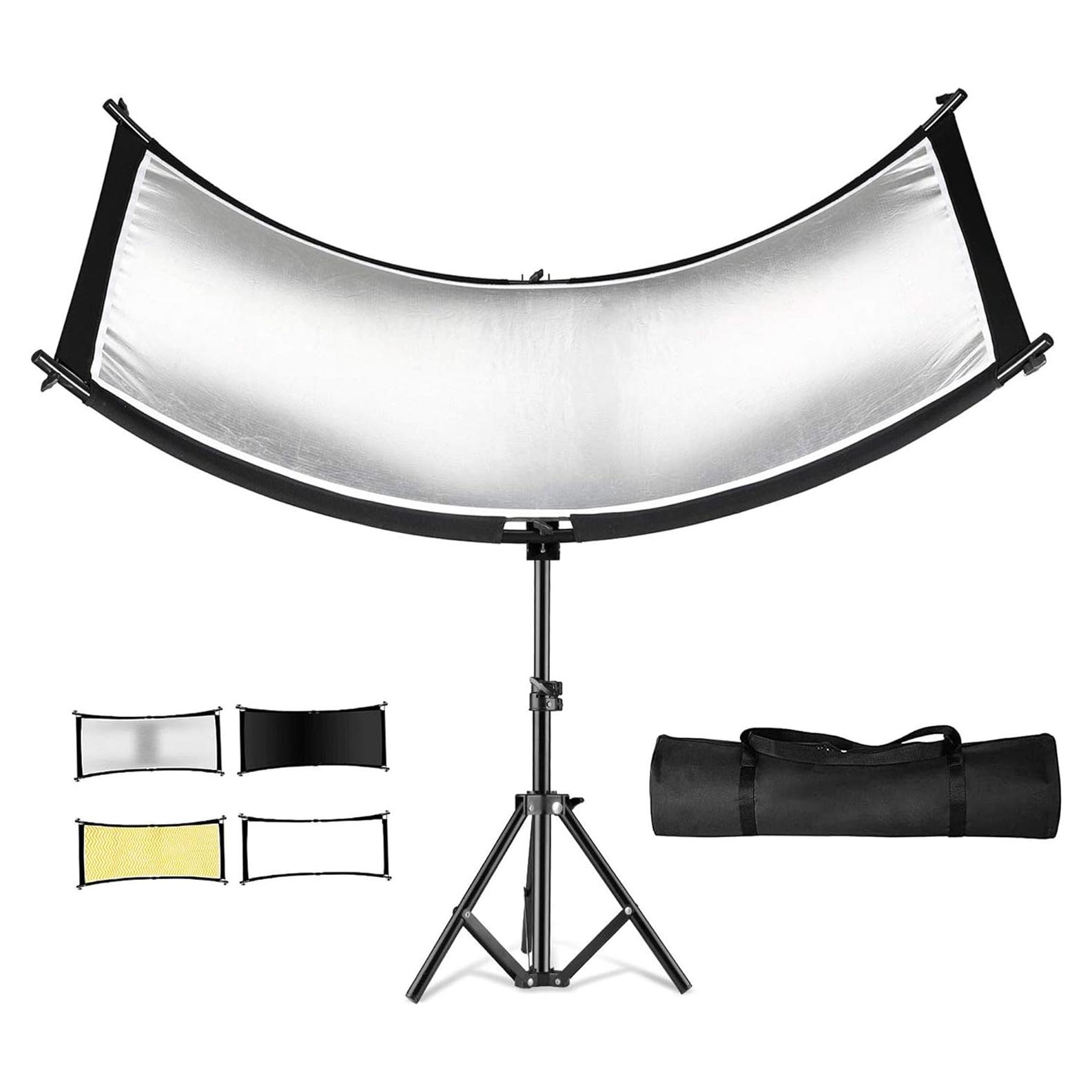 Difusor Reflector de Luz Clamshell YUOCU 180x60cm con Soporte