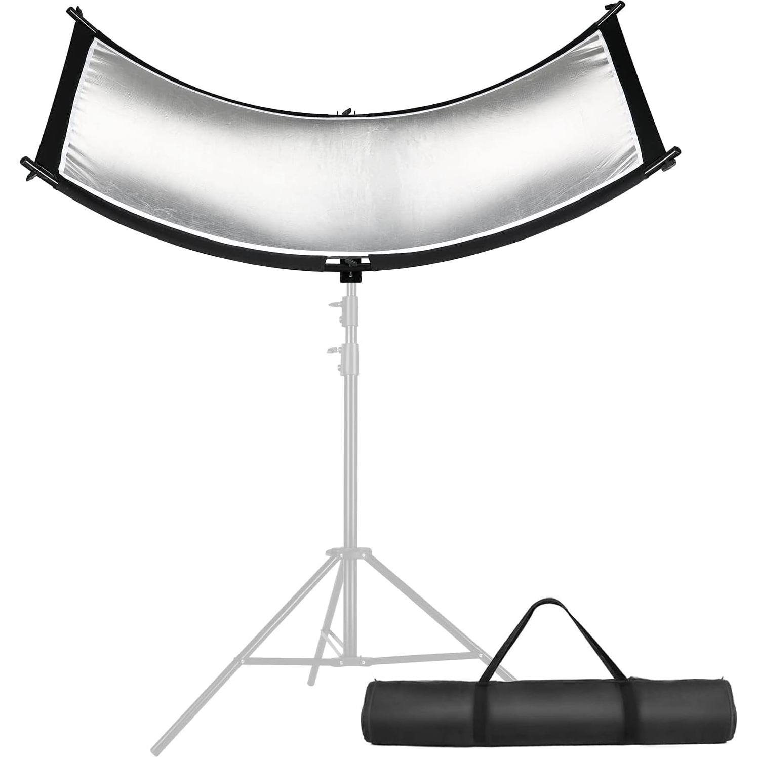 Difusor Reflector de Luz Clamshell YUOCU 180x60cm con Soporte