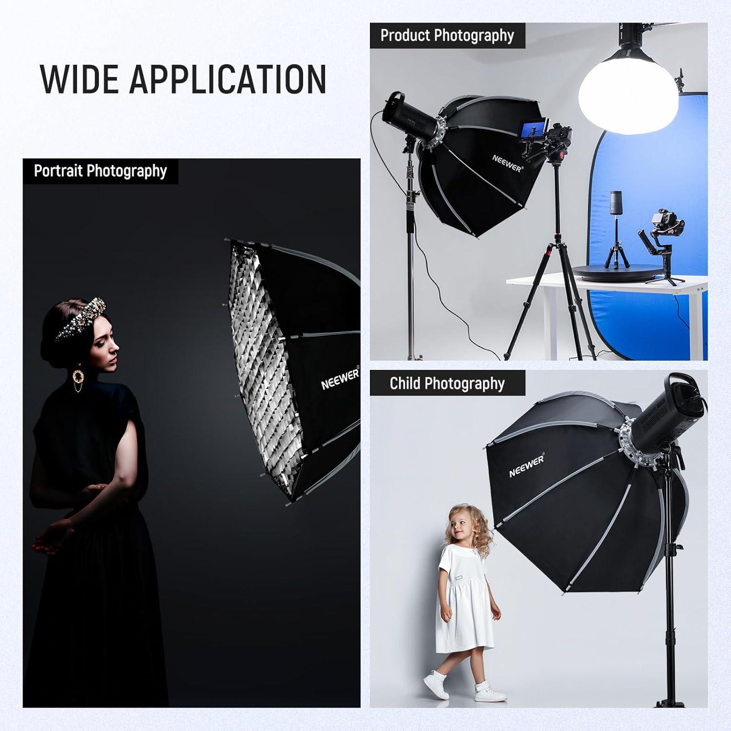 Softbox Octagonal 35" NEEWER con Montaje Bowens y Difusores