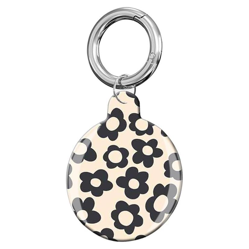 Funda Protectora para Air Tag LZMtacase - Flor Negra - Impermeable