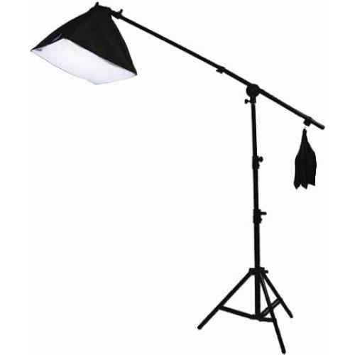 ePhoto Digital Photography Video Continuous Softbox Lighting Kit Photo Studio CFL Perfect Daylight Light Kit with Boom Stand Hair Lighting KIT Carry Bag H9060SB