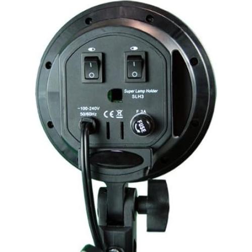 ePhotoInc Warm Lighting Black Muslin Background Backdrop Stands with 2700 Watt Photo Studio Video Light Lighting Kit Case H604SB-69B 3200K