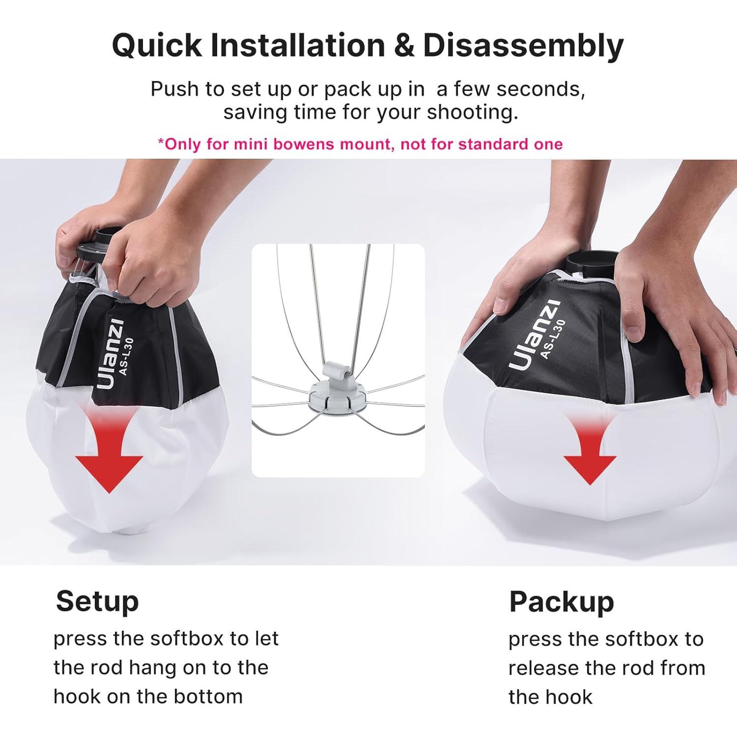 Softbox ULANZI Mini Lantern 30cm Luz Suave Montaje Bowens