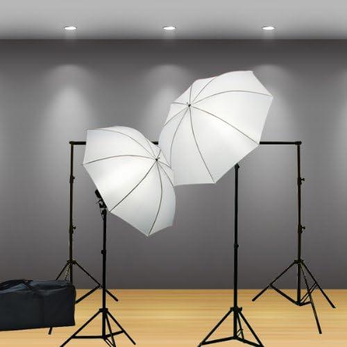 ePhoto Photography Video Muslin Backdrop Background Support Stand 2 Lights Umbrella 2 Muslins Lighting Kit by ePhotoInc H4051