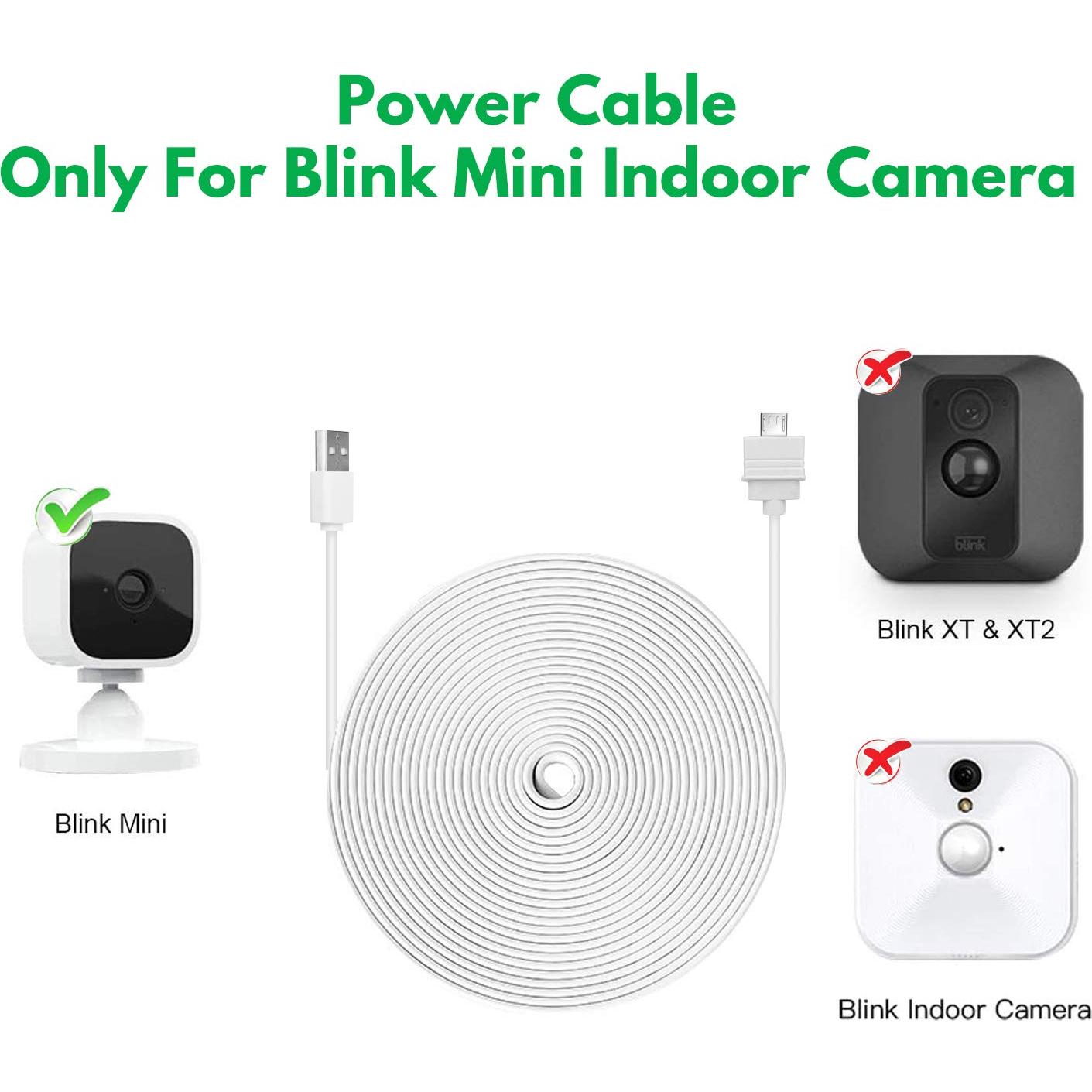 Paquete de 2 cables USB de 7.5 m para Blink Mini - Zeshbit