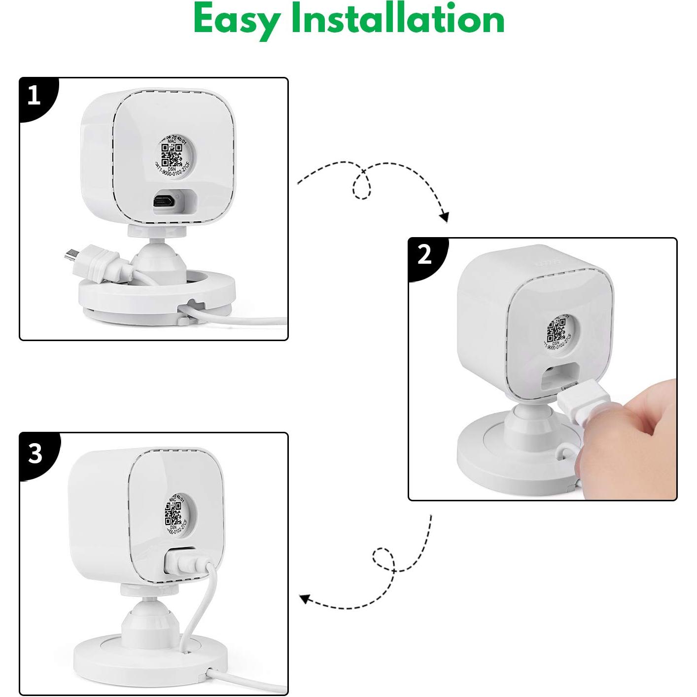 Paquete de 2 cables USB de 7.5 m para Blink Mini - Zeshbit