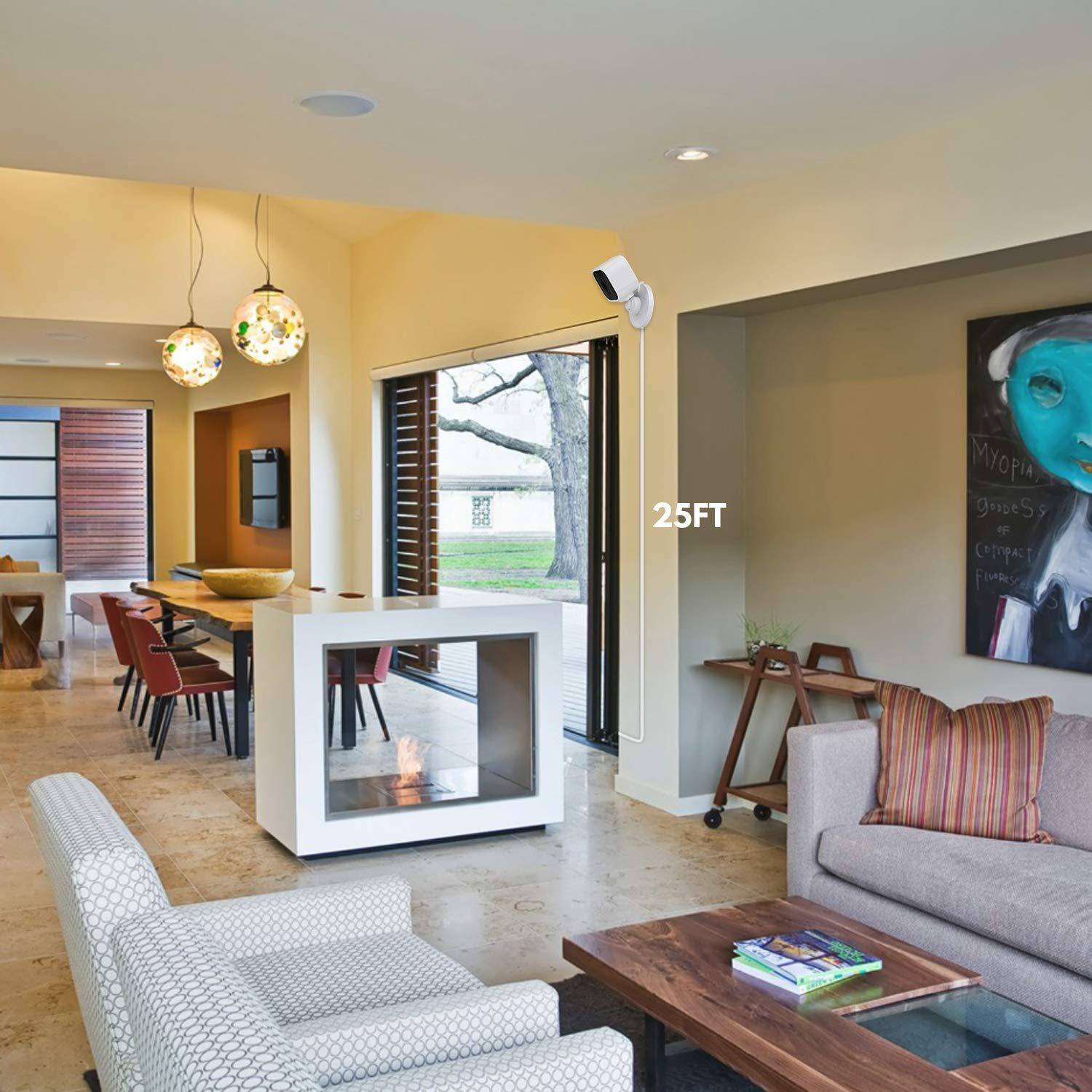 Paquete de 2 cables USB de 7.5 m para Blink Mini - Zeshbit