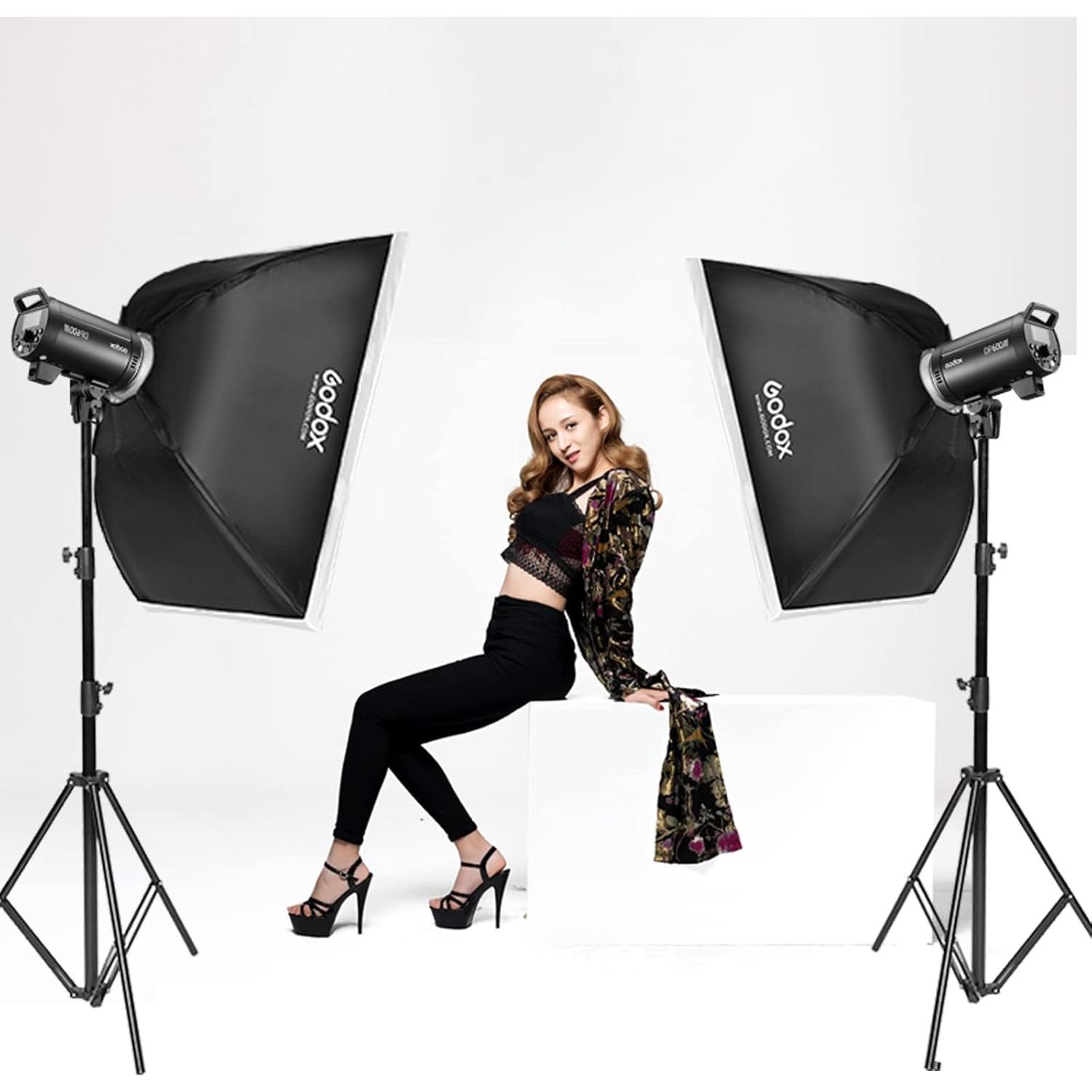 Kit de Flash Estudio Godox DP600III 1800Ws con Softbox y Paraguas