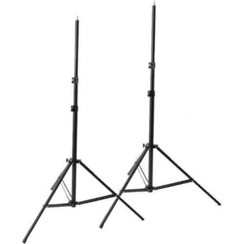 ePhoto Video Studio Lighting Kit with Background Support Stands 3pcs 10'x10' Chromakey Green Screen, Black, White and Case by ePhotoInc HKZ03