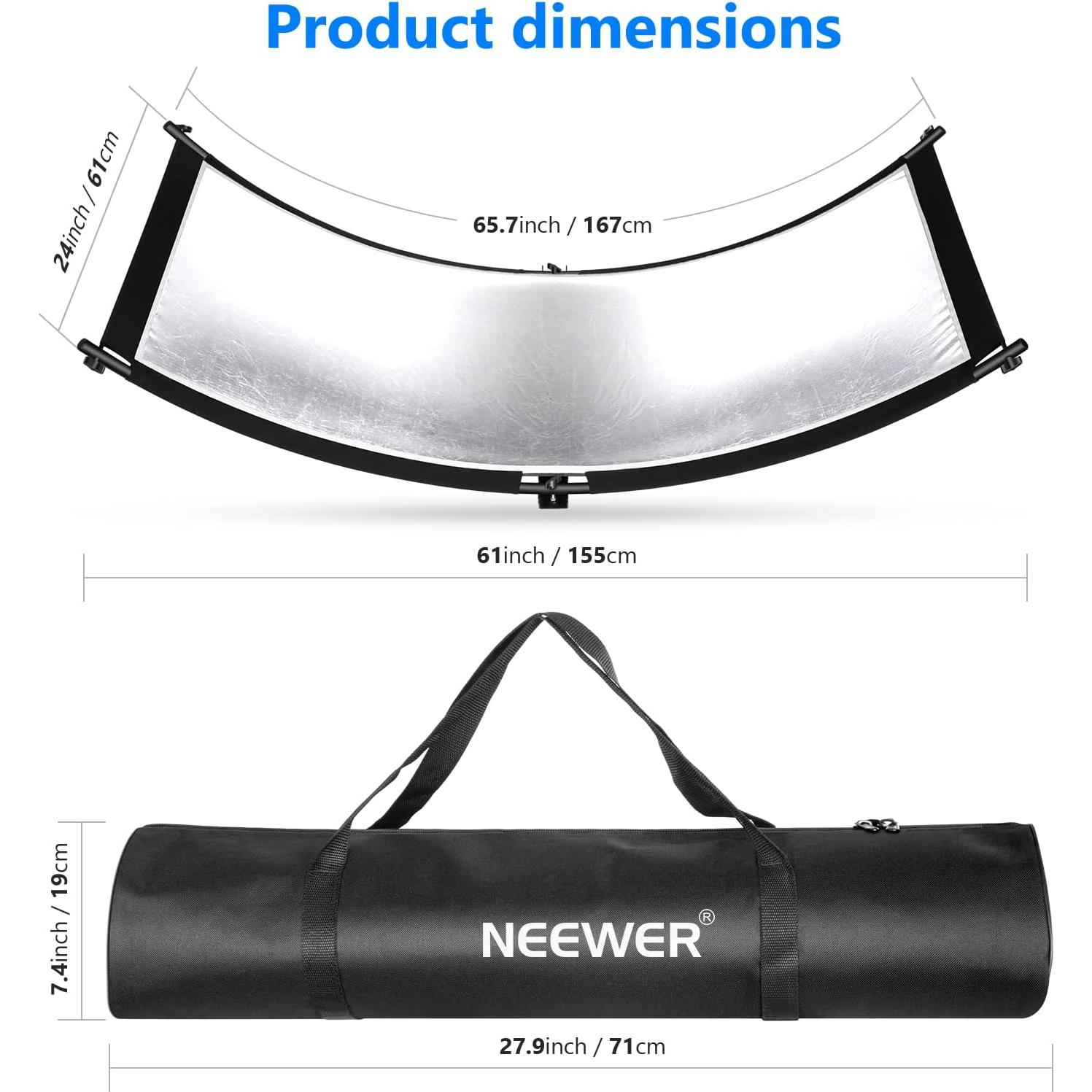 Reflector Difusor de Luz Neewer 66" x 24" Curvado 6 Colores