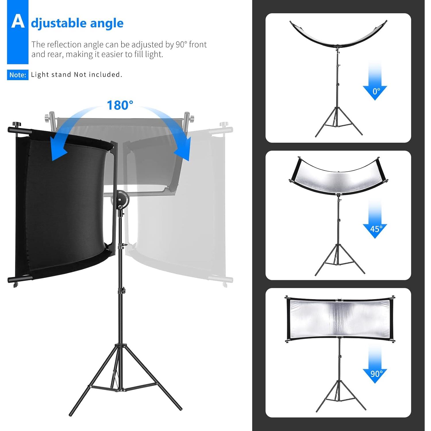 Reflector Difusor de Luz Neewer 66" x 24" Curvado 6 Colores