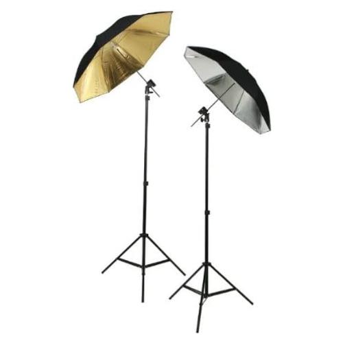 ePhoto 6 Umbrellas Photography Studio Off Camera Flash Lighting Kit TWO Flash Shoe Mounting Swivel Bracket Flash Light Kit With Stands HUB3