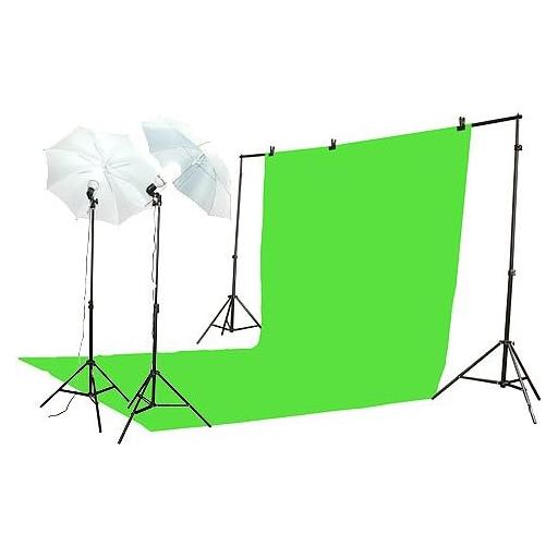 ePhoto 10' X 20' Chromakey Chroma Key Green Screen Sheet Photography and Video Lighting Background Stand System and Lighting Kit Case by ePhoto INC K15_10x20Green
