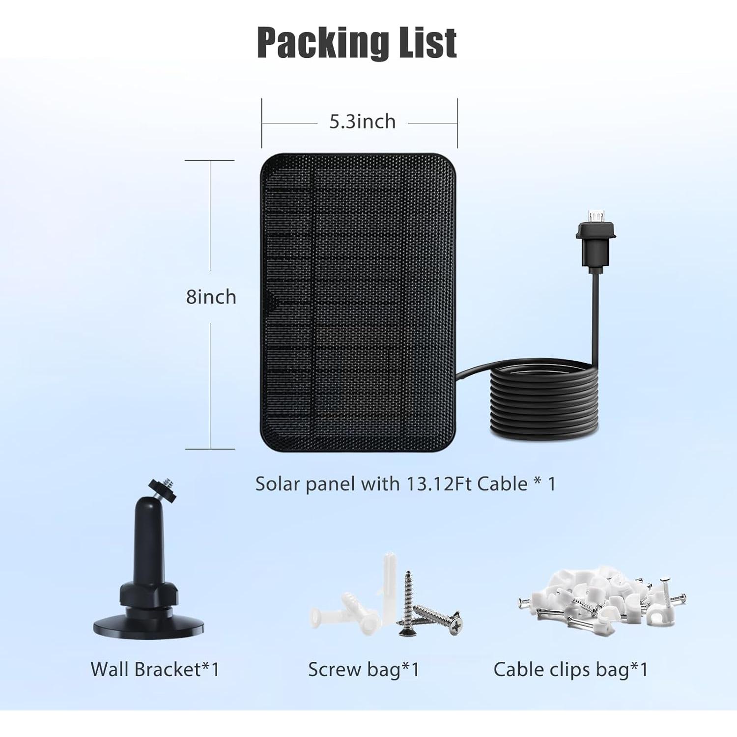 Panel Solar BGJOY para Cámara Blink Outdoor 3ra Gen, IP65