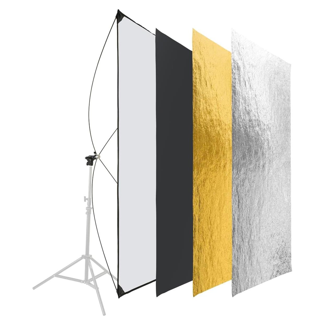 Panel Reflector de Luz Glow 89x178 cm con Soporte y Bolsa