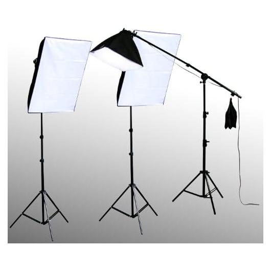ePhoto Video Continuous Softbox Hair Light Photograpy Studio Portrait 2800 watt Boom Lighting Kit with Carrying Case by ePhotoINC VL9026s4