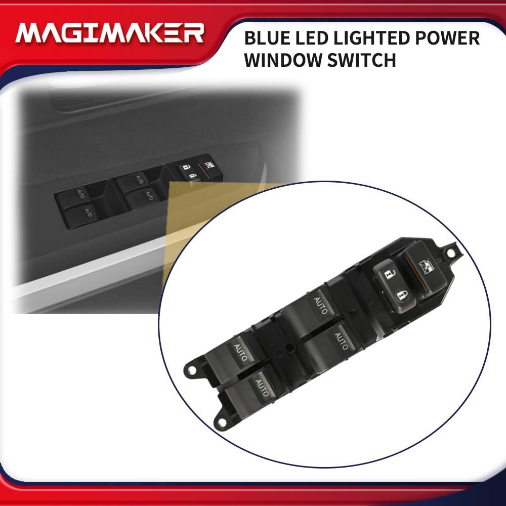 Interruptor de Ventana Eléctrica Izquierdo Magimaker Toyota Tundra 2007-2021 con Luz LED Azul