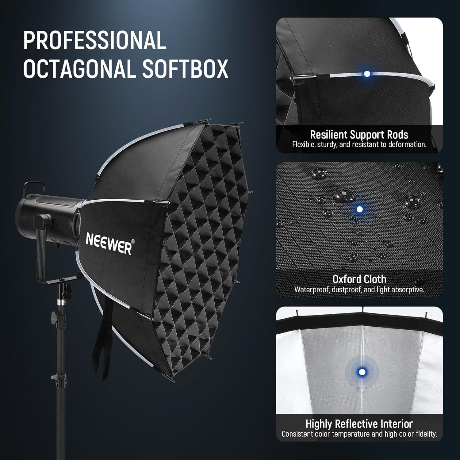 Softbox Octagonal 65cm NEEWER con Montura Bowens y Difusores
