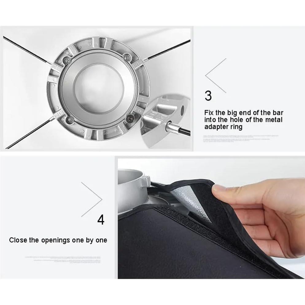 Softbox Rectangular Plegable 200x40cm Cámara Reflex con Rejilla