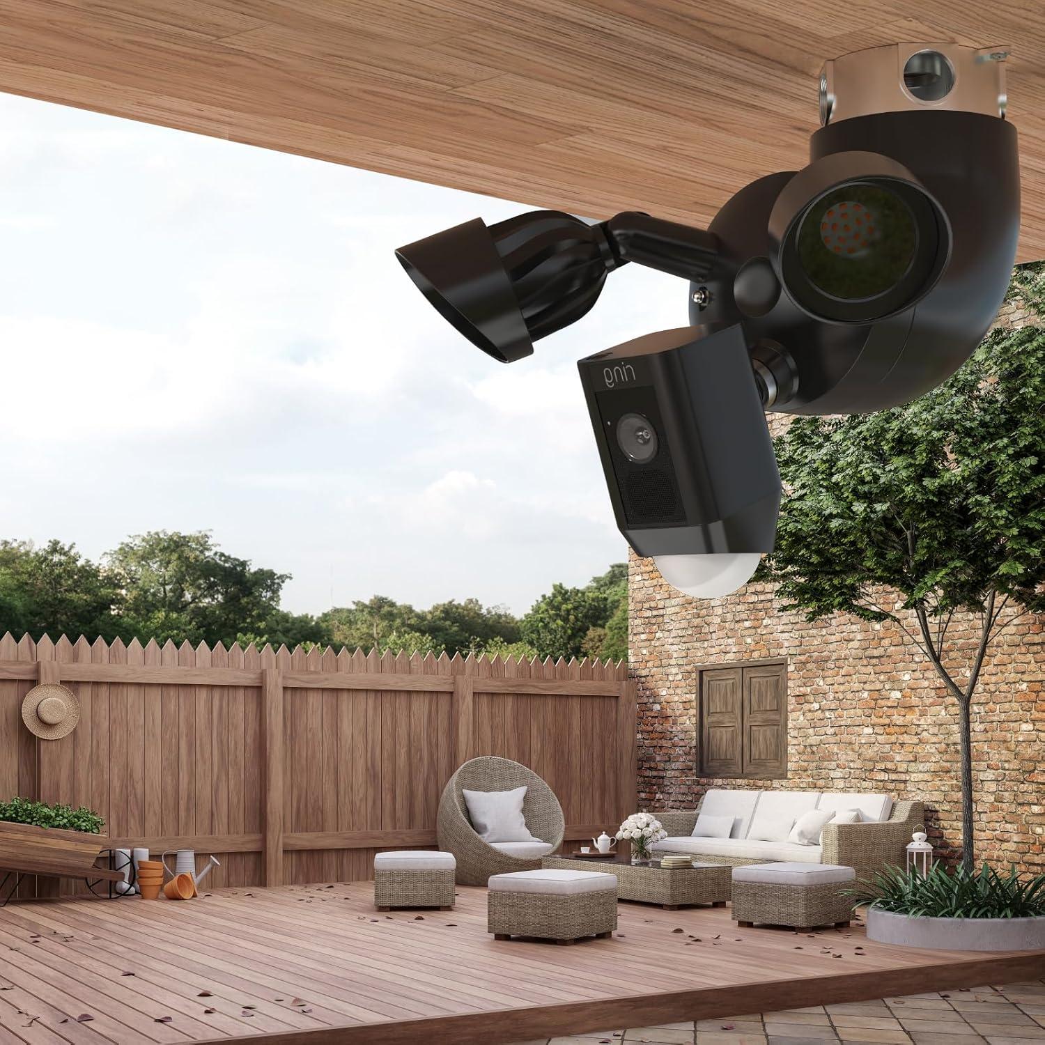 Soporte de Alero QUIDDITY para Cámara Ring y Blink - Negro